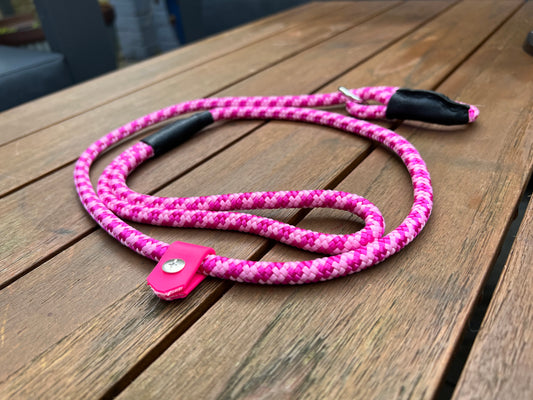 Slip rope lead 8mm Light pink and Dark pink