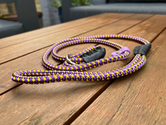 Slip rope lead 8mm - Purple/Yellow