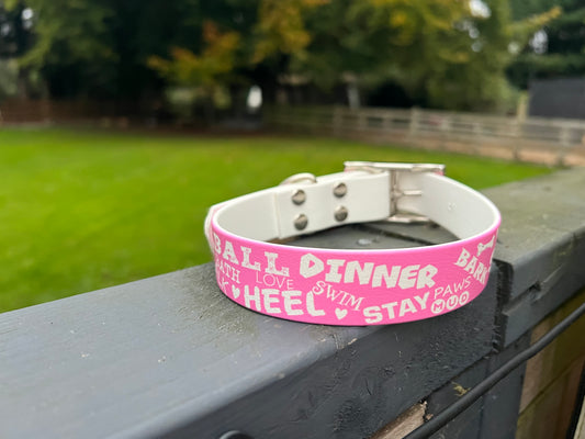 Dog collar UV biothane pink collar